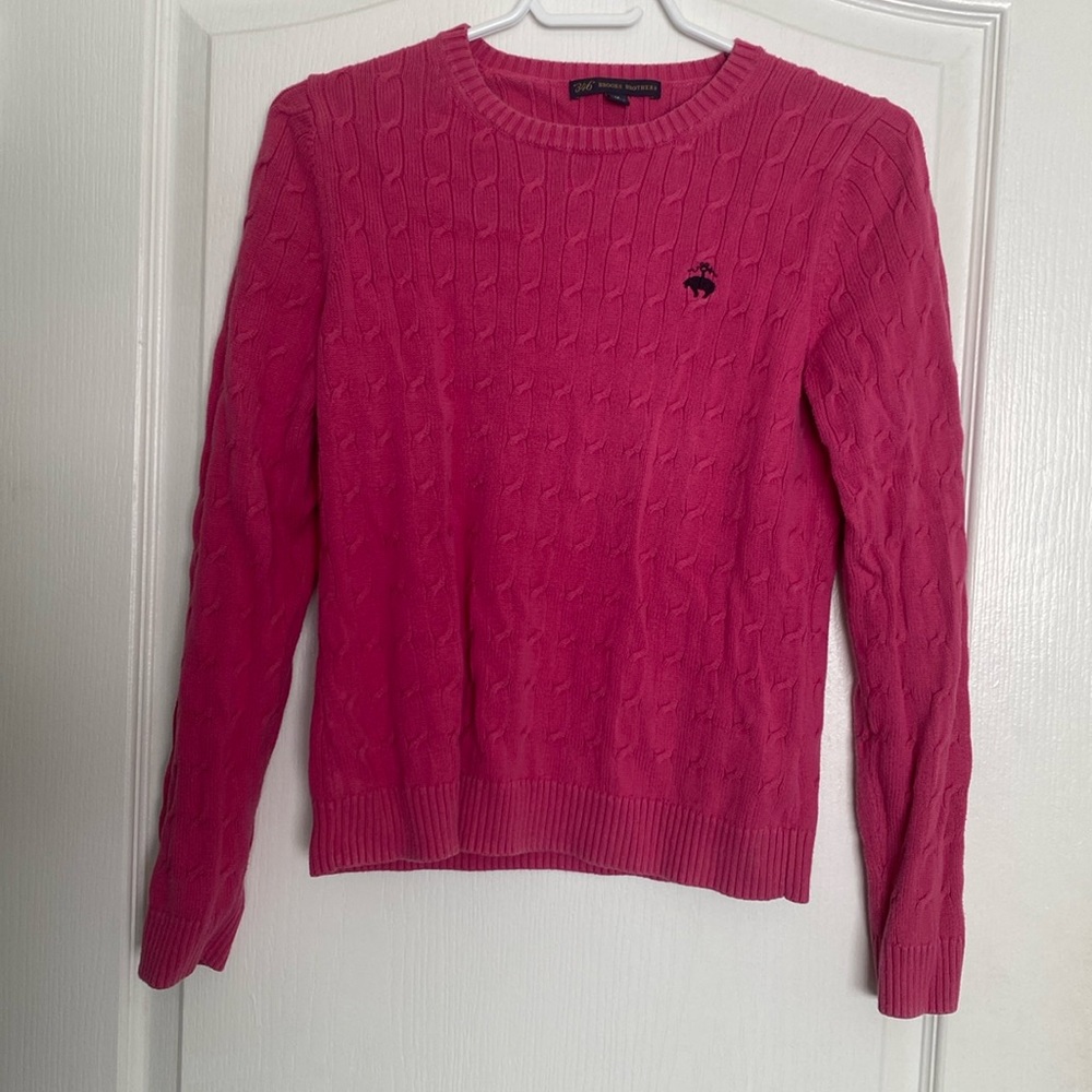Brooks brothers pink knit top sz m